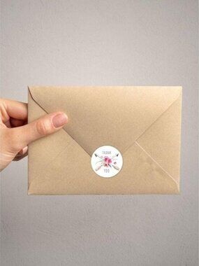 Feather Arrow Thank You Stickers – Small Business Packaging Seals (1 Inch)